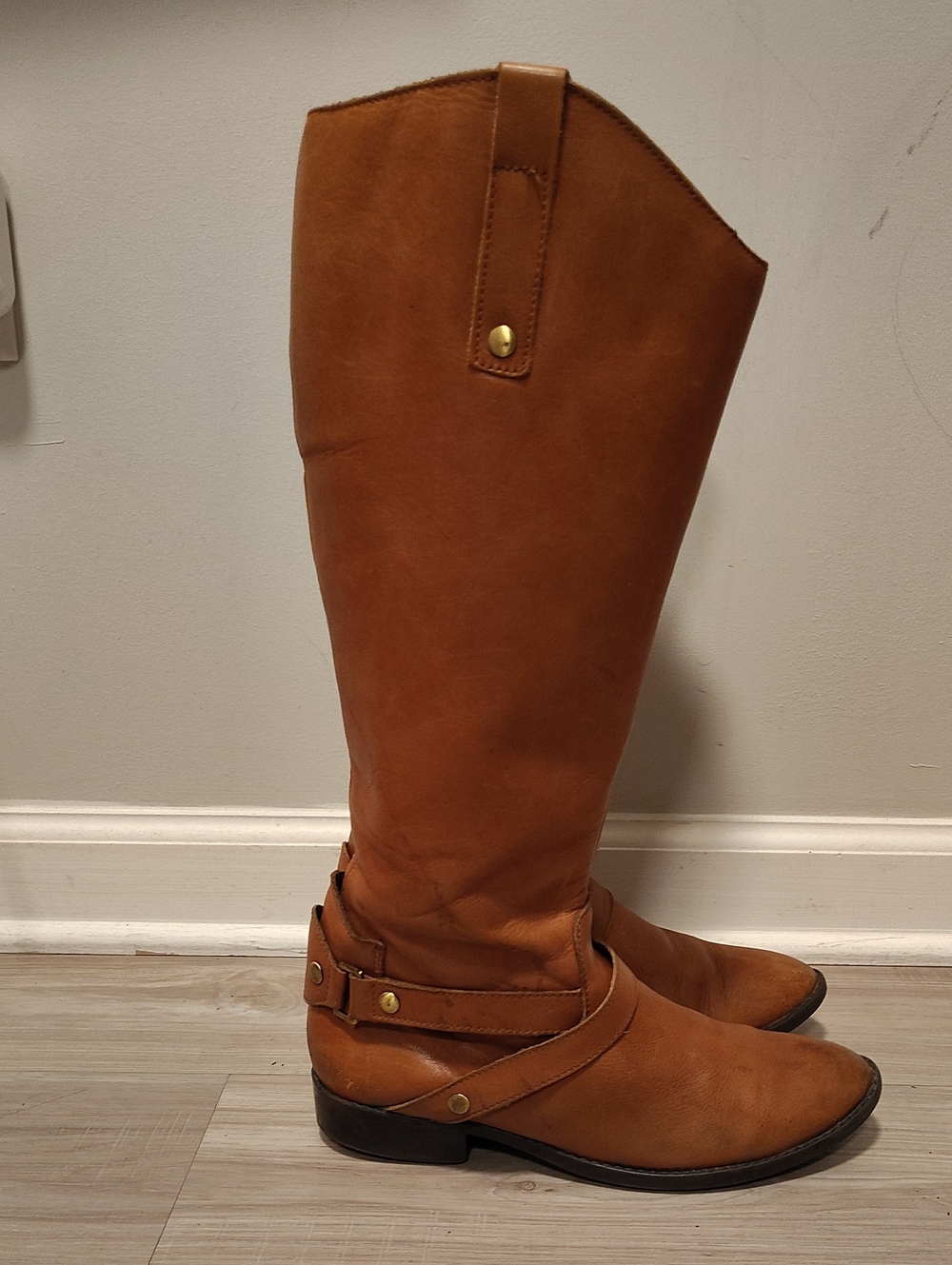 Leather Liz Claiborne Tall Cognac Over-the-Knee Boots